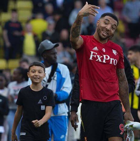 Alisha Hosannah's boyfriend, Troy Deeney with his son.